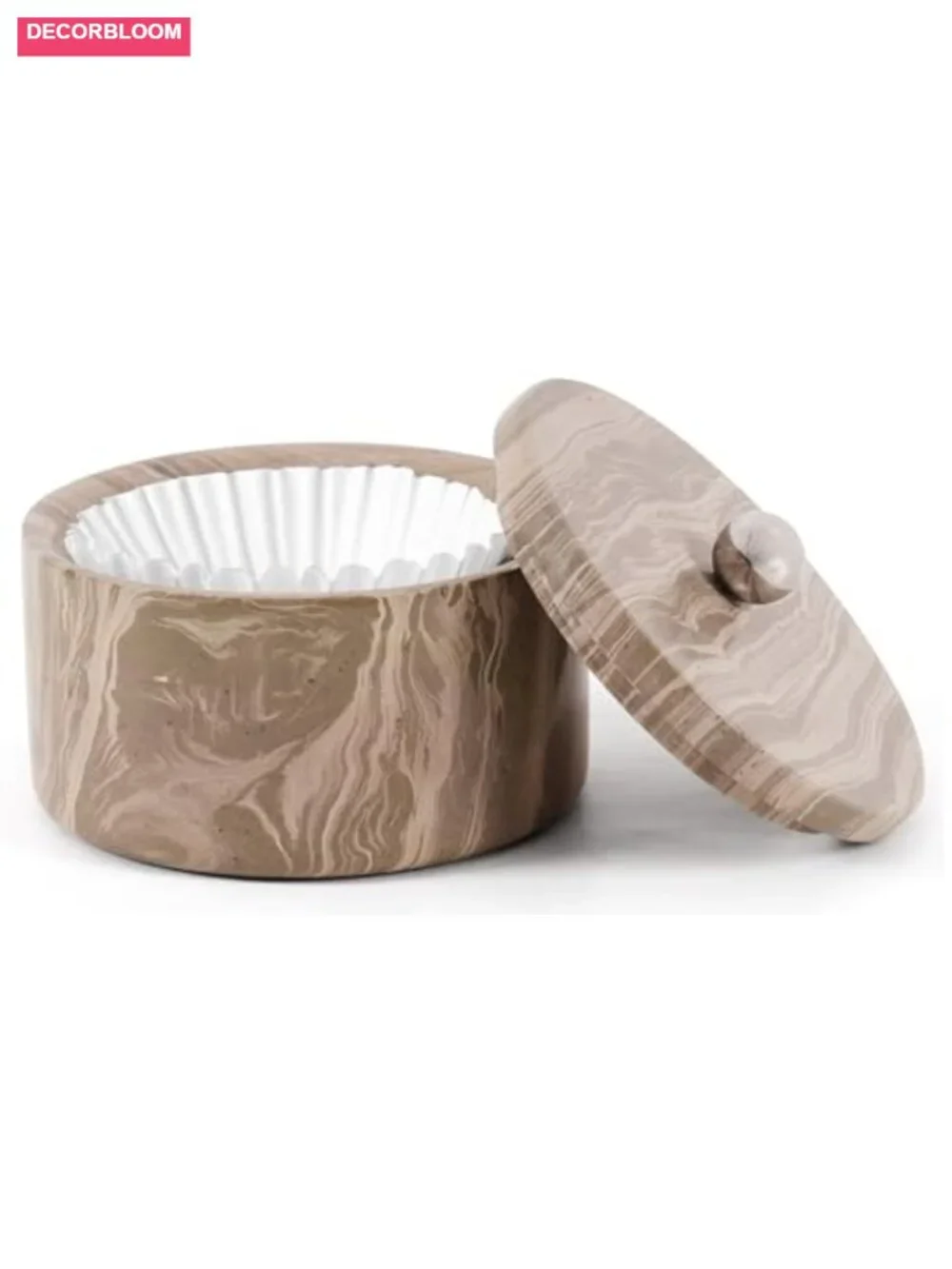 Marble Coffee Filter Holder 6 Inch Handmade Natural Stone with Lid